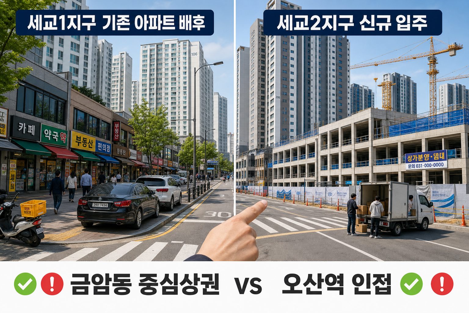 오산세교상가 입지별 장단점 비교