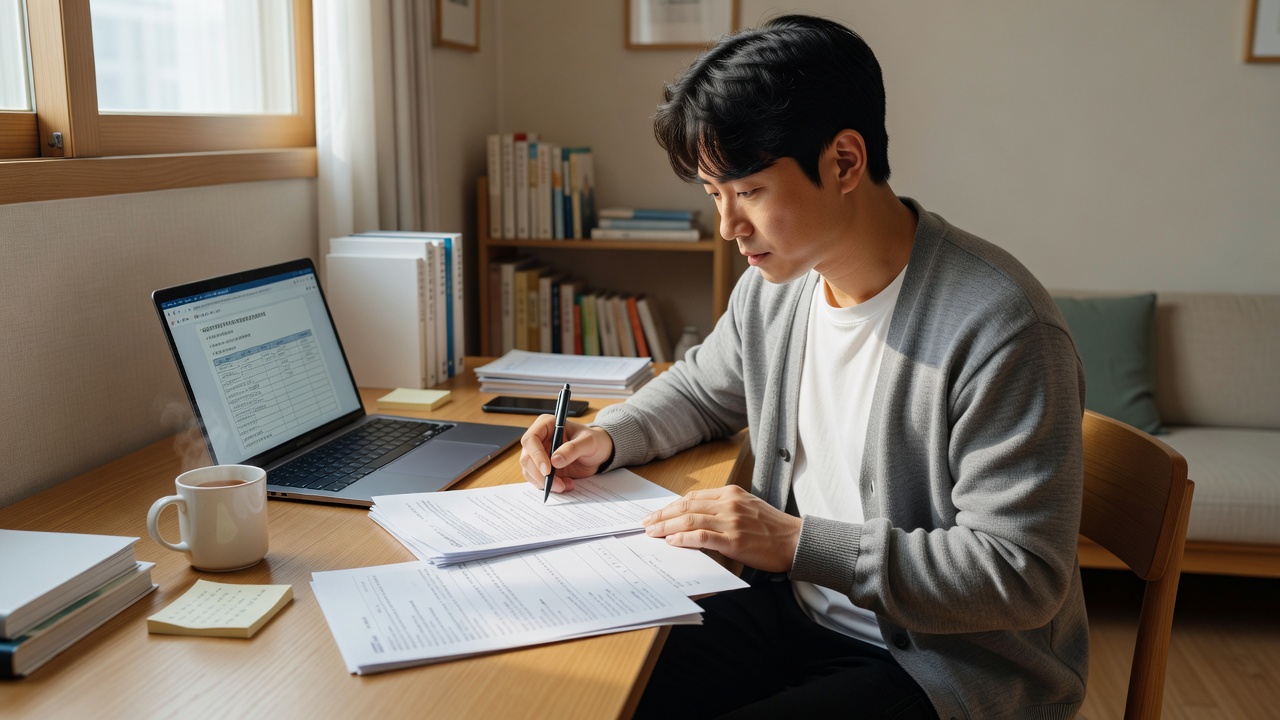 오산세교파라곤 청약 모집공고 확인하는 모습