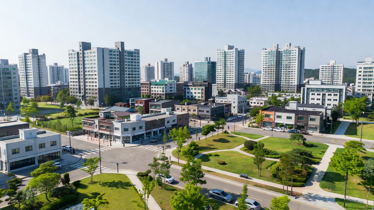 오산세교 1·2지구의 주거 상업 복합 지역 전경